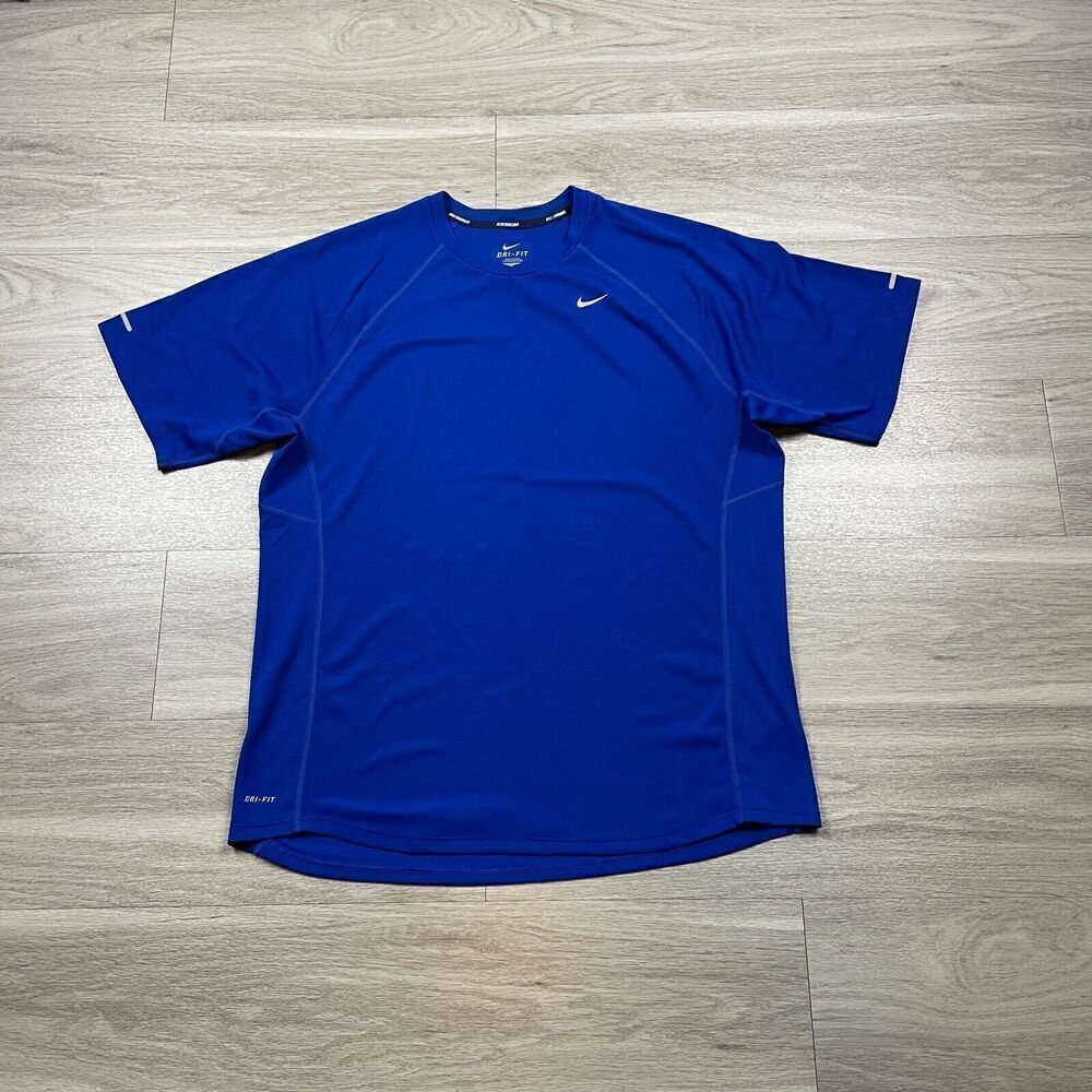 Nike Shirt Mens Extra Large Blue Running Active Training Dri Fit - Picture 1 of 9